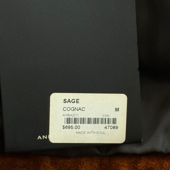 Andrew Marc Genuine Suede Leather Moto Bomber Jacket Brown Size Medium NWT - Picture 10 of 14